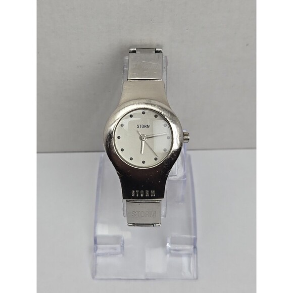 Vintage STORM Palladium Bubble Watch Silver Tone 90s Womens New Battery main image 6